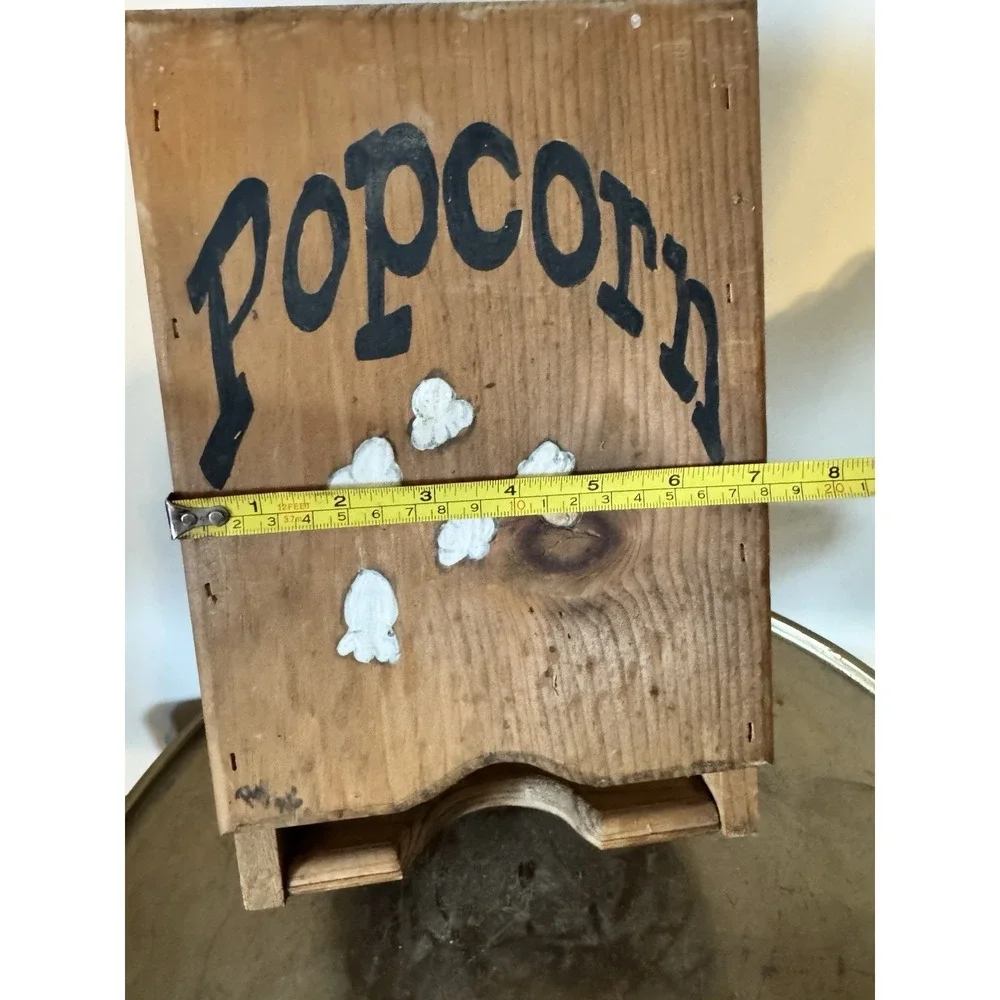 Cottage 90s 80s Nostalgic Popcorn Dispense Wood Decor Hanging Granny Grandma